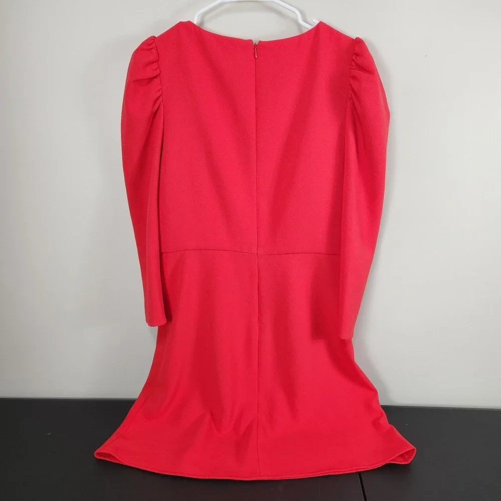 NWT $398 Shoshanna womens Brielle Puff Sleeve Dress Scalloped Accent Sz 8 Party - Picture 3 of 11